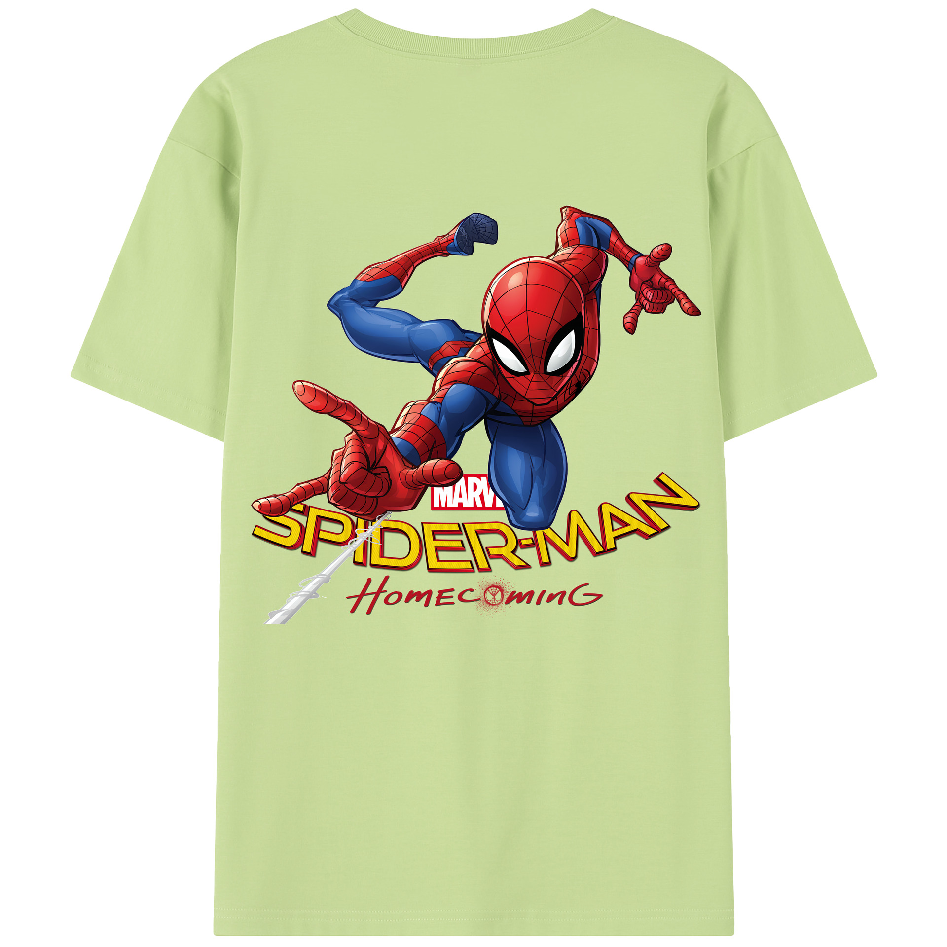 （画像用） Spider Man スパイダーマン 綿100％半袖Tシャツ（背面プリント）